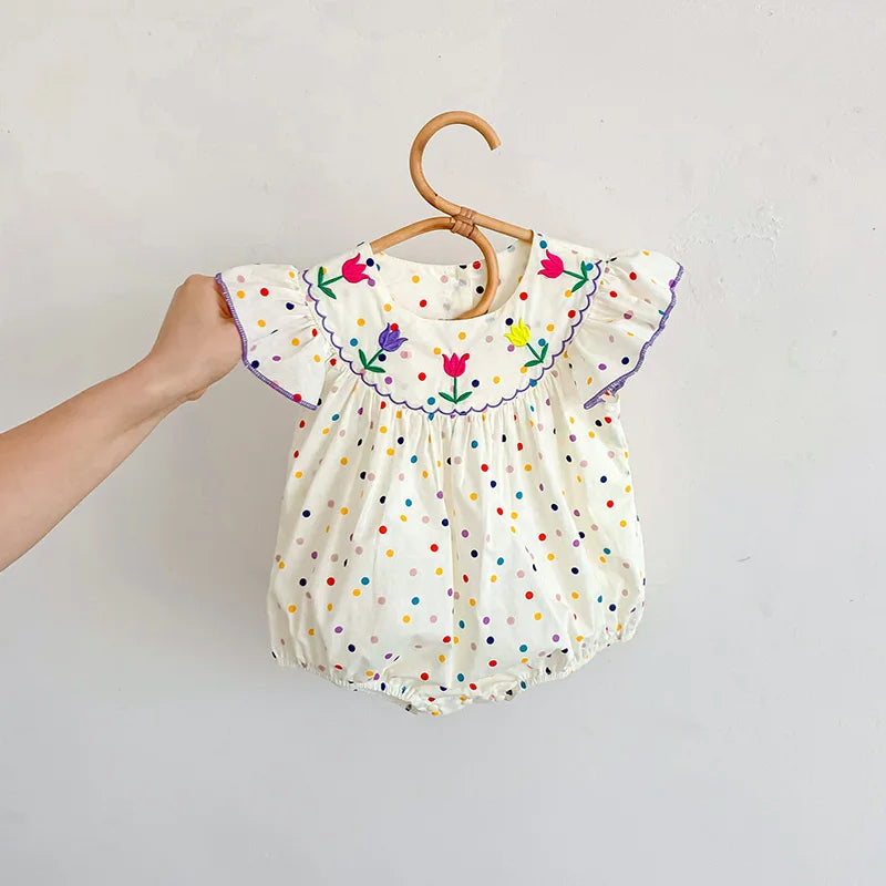 Lindo Vestido de Verão Infantil com Bordado Colorido